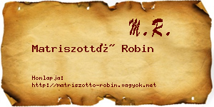 Matriszottó Robin névjegykártya